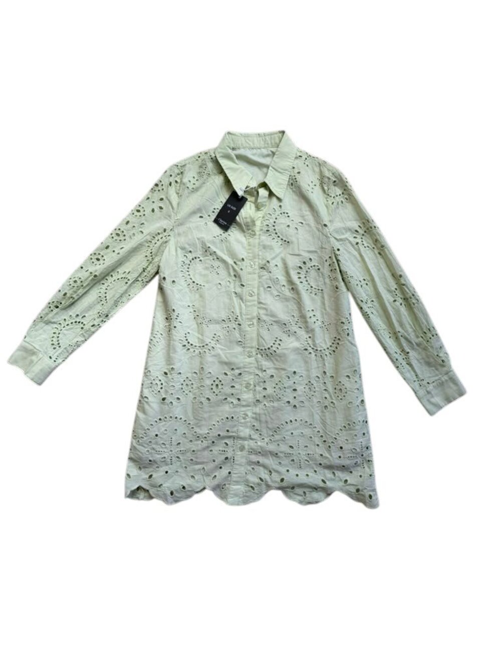 Beautiful Chartou 100% Cotton Eyelet Shirt Dress/Tunic in Women's Size Small, br